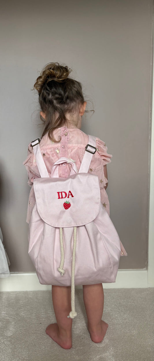 PINK PERSONALISED ORGANIC COTTON BACKPACK