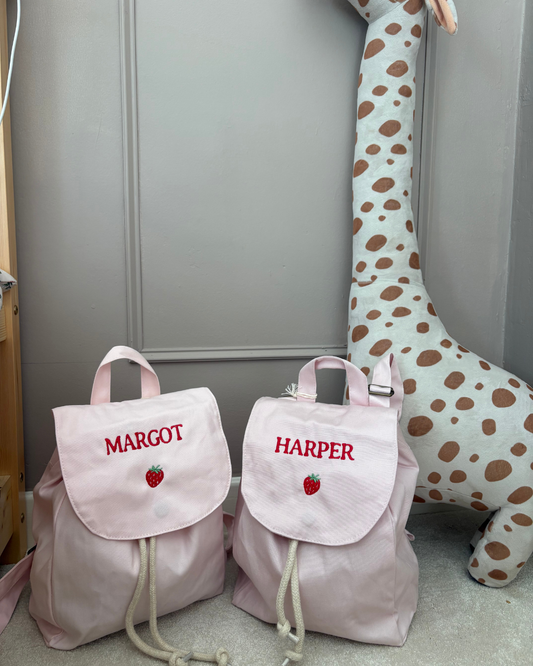 PINK PERSONALISED ORGANIC COTTON BACKPACK
