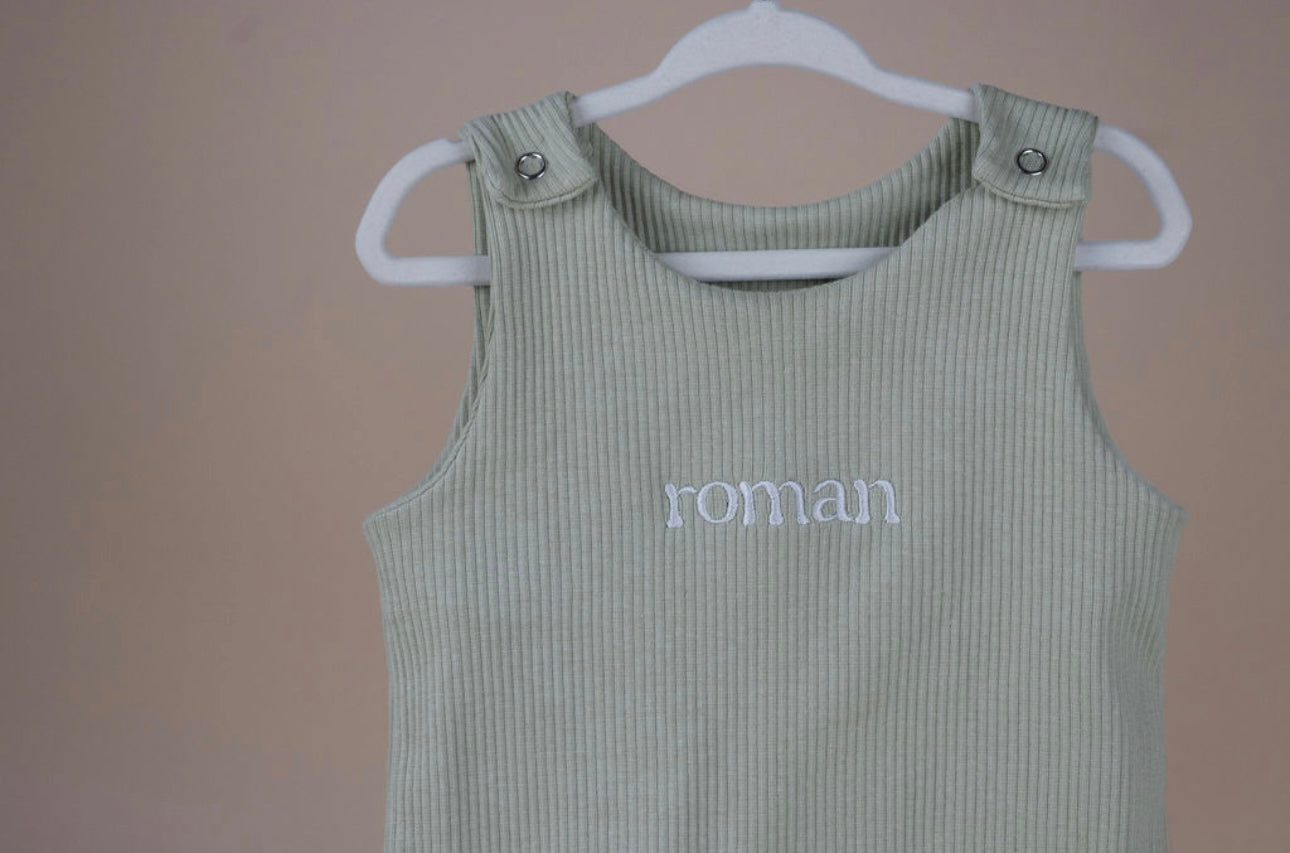 Personalised Ribbed Dungarees
