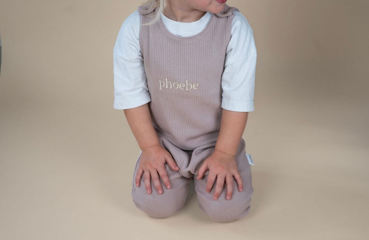 Personalised Ribbed Dungarees