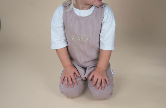 Personalised Ribbed Dungarees