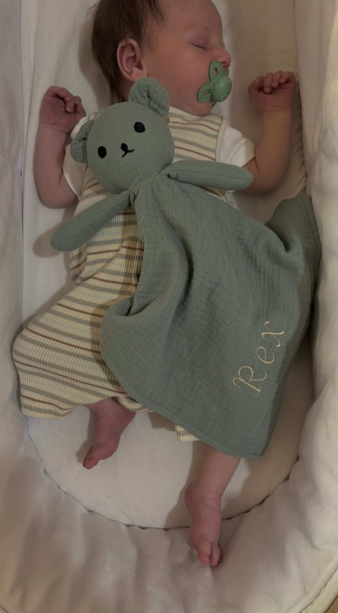 Personalised organic cotton baby comforter