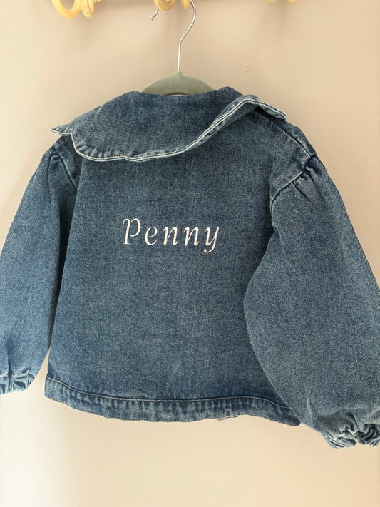 Personalised Collared Denim Jacket