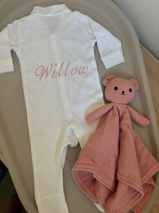 Personalised baby sleep suit